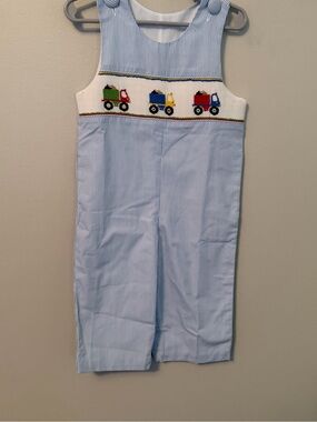Delaney Light Blue Smocked Dump Trunk Jon Jon